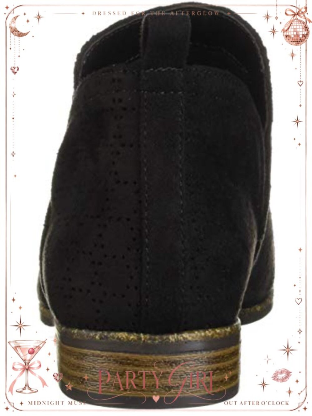 Women's Low Heel Slip On Ankle Bootie with Perforated Accents - Picture 2 of 6